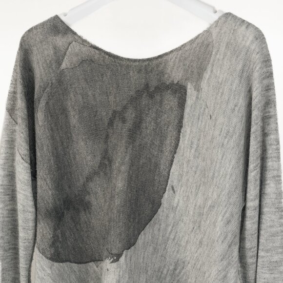 Crea Concept AW/17 Marled-Grey Watercolour Sharkbite-Hem Sweater - Picture 4 of 10